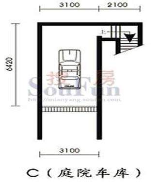 中华坊户型C车库