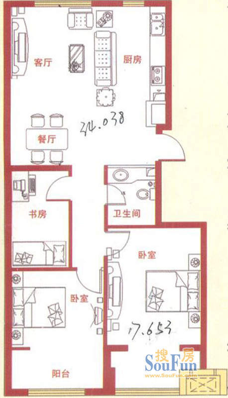 北海·嘉园东营市北海嘉园户型E三