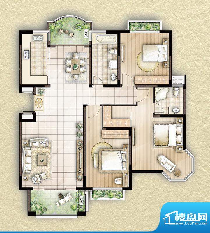 颐景苑皇都漫城21#2面积:142.94平米