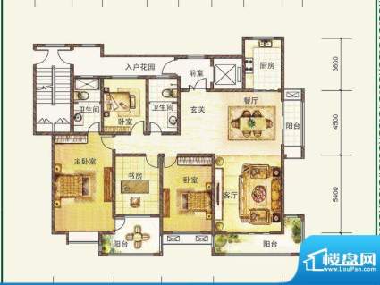 国华印象宽景洋房A户面积:279.00平米