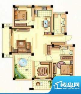 香江花城G1户型图 3面积:124.00平米