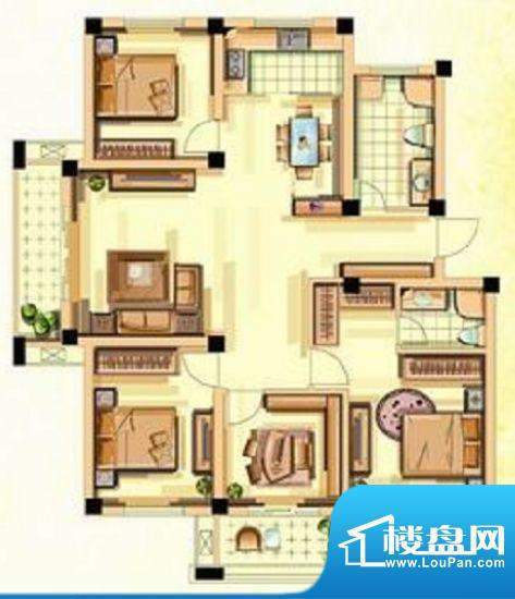 香江花城G户型图 4室面积:139.00平米