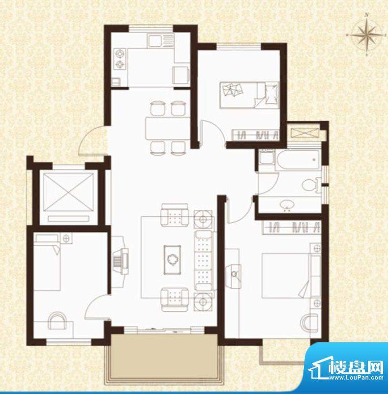 华西格林春天小高层面积:93.00平米