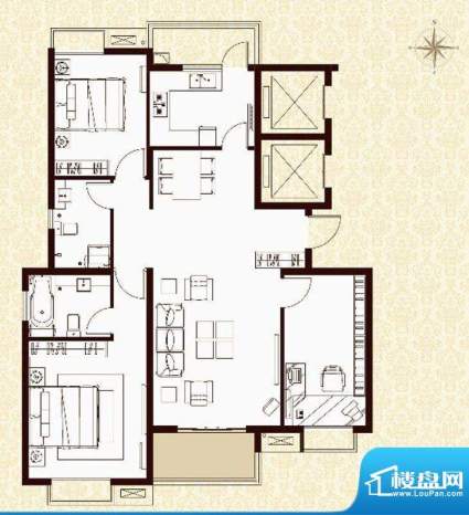 华西格林春天高层E户面积:125.00平米