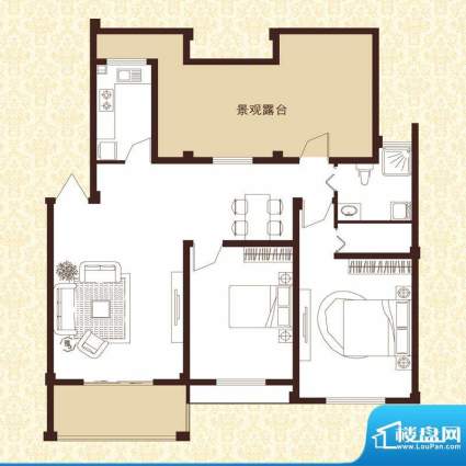 华西格林春天多层D户面积:95.00平米