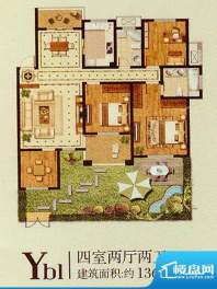 润金城Yb1户型 4室2面积:136.00平米