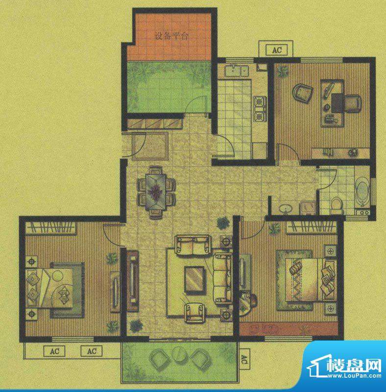 绿地运河纪三期GC1户面积:111.00平米