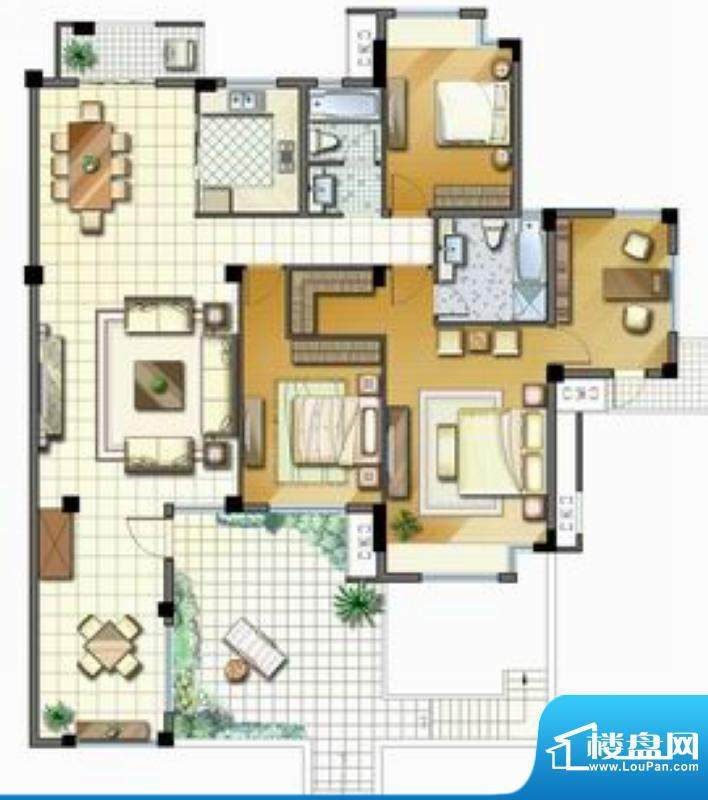 心怡春江花都HC1-1户面积:163.10平米