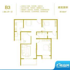 鼓楼广场B3 2室2厅1面积:105.00平米