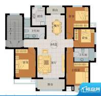 翡翠城A4户型 4室2厅面积:139.89平米