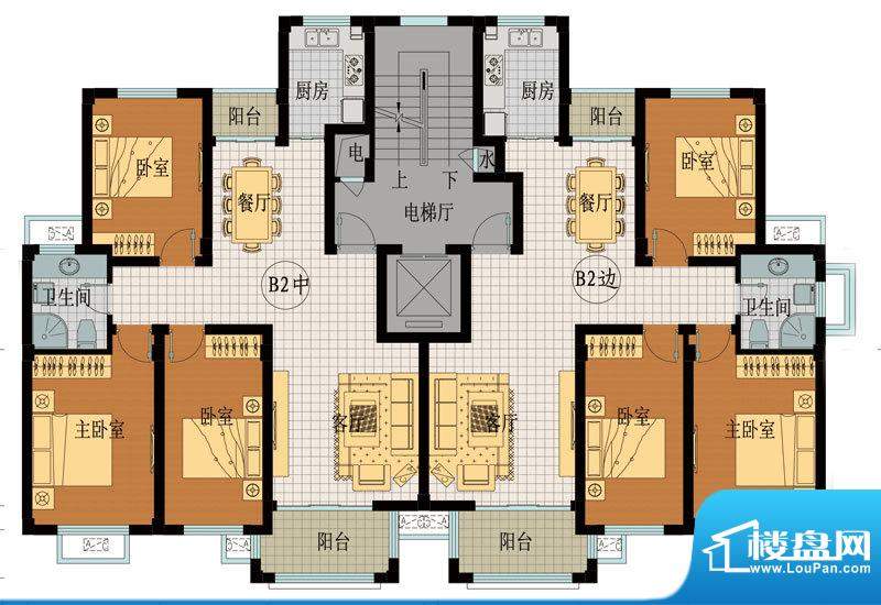 翡翠城B2户型 3室2厅面积:118.33平米