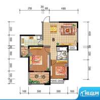 尚仕名邸B户型 2室2面积:86.00平米