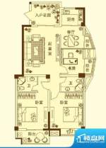 玉融瀚景园A户型 3室面积:121.50平米