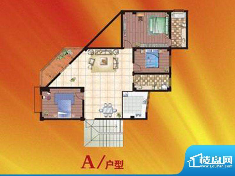 政荷苑A户型 3室2厅面积:97.00平米