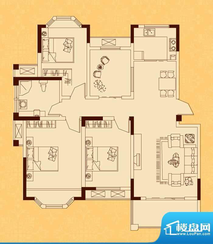 怡景新城C\\Ｄ户型 面积:107.00平米