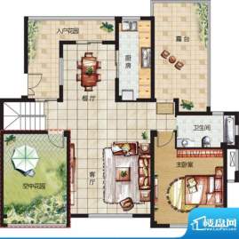 天悦华景5F户型 3室面积:144.00平米