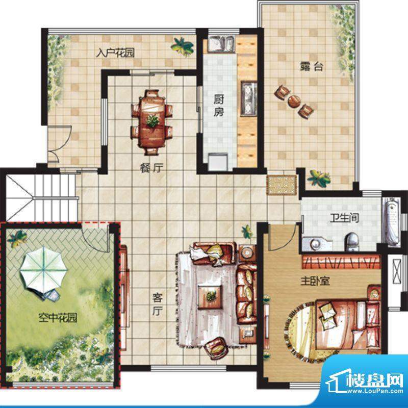 天悦华景5F户型 3室面积:144.00平米