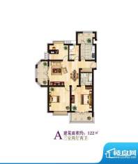 宜家庭院户型2三室两面积:122.00平米