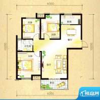 尚都国际C2户型 3室面积:101.87平米