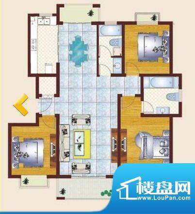 汇龙国际花园D户型 面积:141.85平米