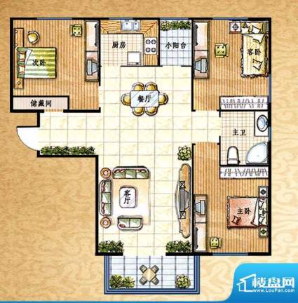 阳光豪庭3#楼C户型 面积:115.00平米