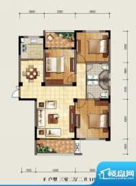 源宏公馆F户型 3室2面积:119.18平米