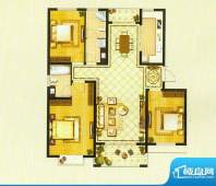 九里景秀A1户型图 3面积:123.00平米