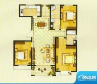 九里景秀A2户型图 3面积:118.00平米