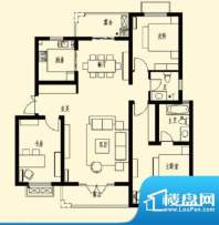 加州玫瑰园5F-D1 3室面积:123.30平米