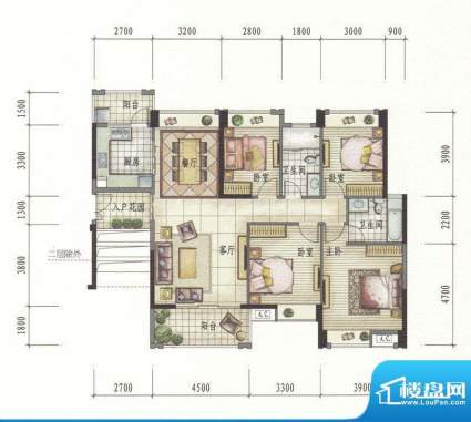 大信君汇湾01户型 4面积:142.00m平米