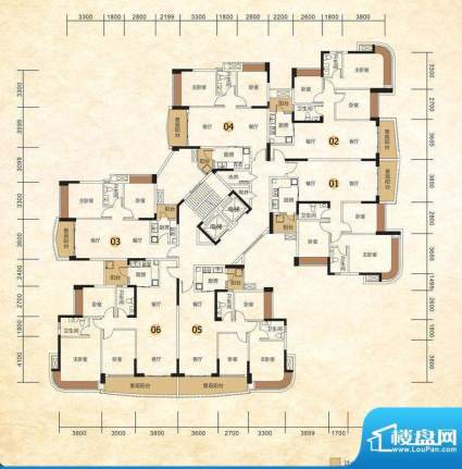尚湖轩二期6栋户型 面积:0.00m平米