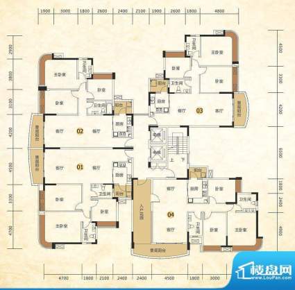尚湖轩二期8栋户型图面积:134.00m平米
