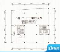 星汇湾3栋二、三、四面积:1145.37m平米