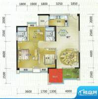 时代倾城115㎡户型 面积:115.00m平米