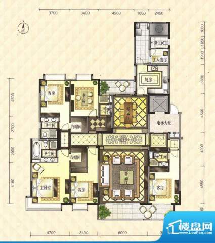 中海龙湾国际空中院面积:303.00m平米