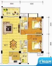 汉基花园5幢1座02户面积:84.09m平米