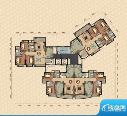 京珠花园8栋标准层平面积:0.00m平米