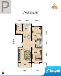 三鑫亚龙湾P户型 3室面积:108.28m平米