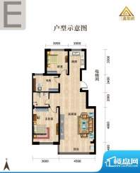 三鑫亚龙湾E户型 3室面积:109.18m平米