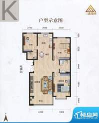 三鑫亚龙湾K户型 3室面积:115.96m平米