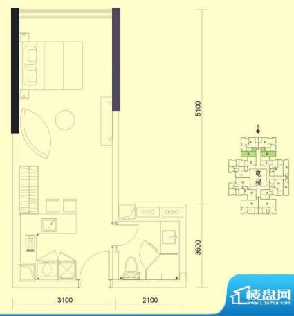 达兴豪苑1座3/6号 1面积:40.24m平米