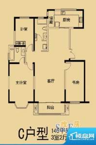 金盛瑞士花园C户型图面积:145.00m平米