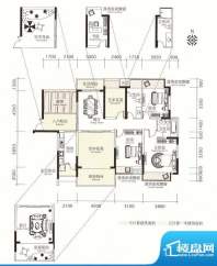 宝嘉上筑A户型图 3室面积:129.00m平米