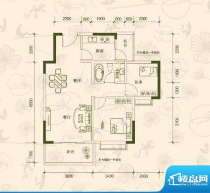 海尚绿洲3栋02户型面积:78.71m平米