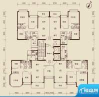 恒大绿洲户型图2 3室面积:142.00m平米