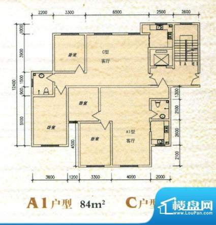 清苑丰景A1和C户型图面积:95.00m平米