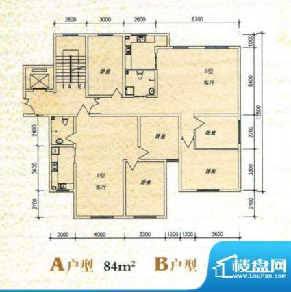 清苑丰景A和B户型图面积:111.00m平米