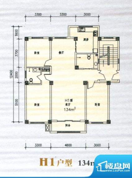 清苑丰景H1户型图 3面积:134.00m平米