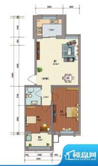 典雅居户型图 2室1厅面积:79.73m平米