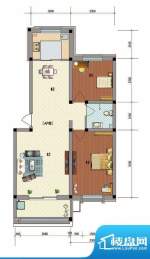 典雅居户型图 2室2厅面积:99.38m平米